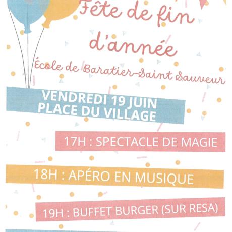 APE Baratier-St Sauveur Fête de fin d'année