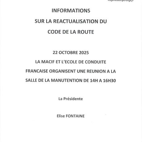 Conférence "Réactualisation du Code de la Route" 