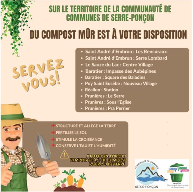 Compost mûr à disposition