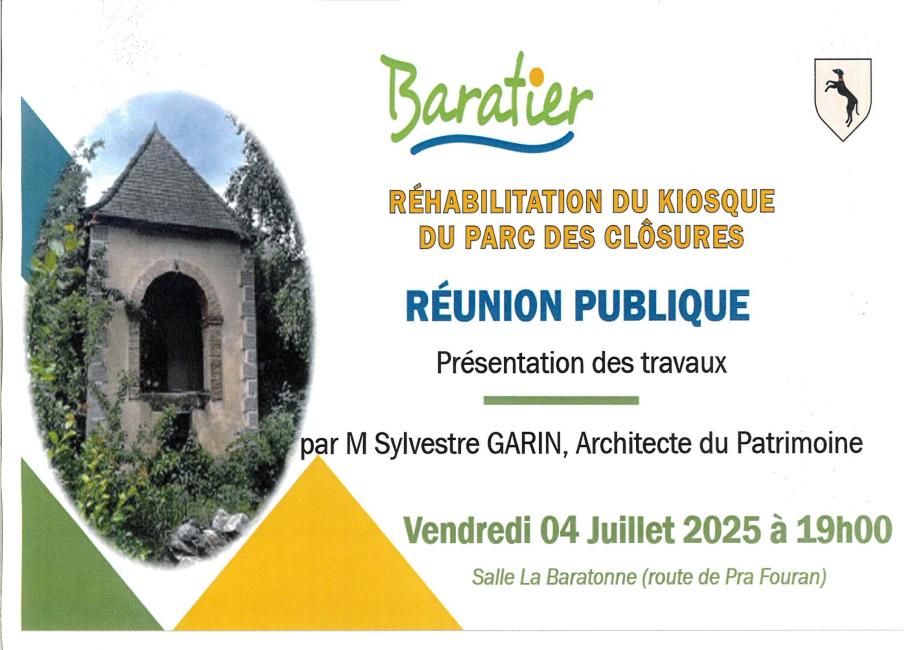 Réunion publique - Réhabilitation du kiosque du parc des Clôsures