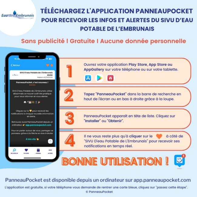 Nouvelle application mobile pour recevoir les infos et alertes du SIVU d'eau potable de l'Embrunais